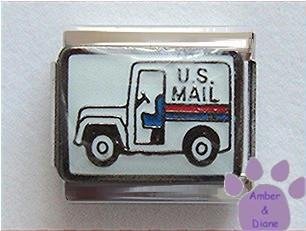 United States Postal Truck Italian Charm US Mail