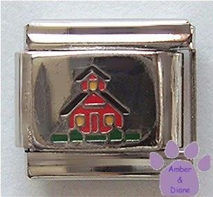 Cute Little Red School House Italian Charm for Teacher