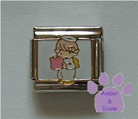 Little Angel Italian Charm angel child holding a hymn book