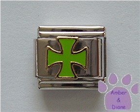 Green Cross Italian Charm Chopper Symbol