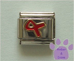 Red Ribbon Italian Charm for AIDS Awareness