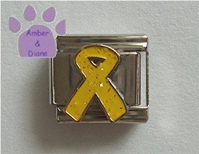 Yellow Ribbon Italian Charm Symbol for Hope