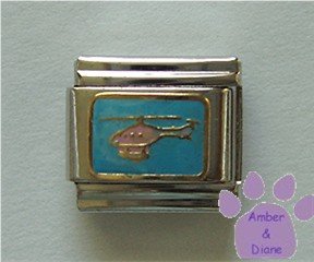 Helicopter Italian Charm on a sky blue background