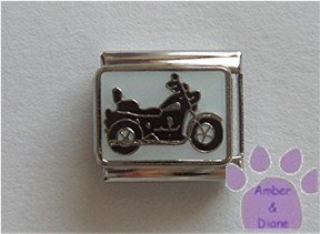 Motorcycle Italian Charm on white