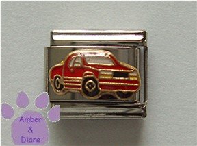 Red Pickup Truck Italian Charm