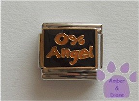 0% Angel Italian Charm on black