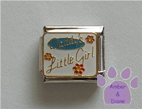 Daddy's Little Girl Italian Charm with flowers