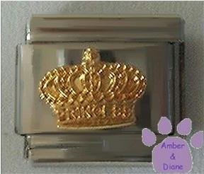 Gold CROWN with PRINCESS printed on front Italian Charm