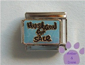 Husband for Sale Italian Charm on Blue