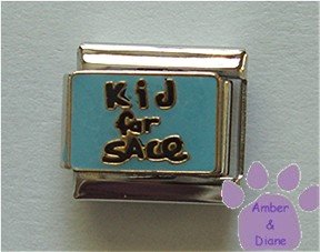 Kid for Sale Italian Charm on blue enamel