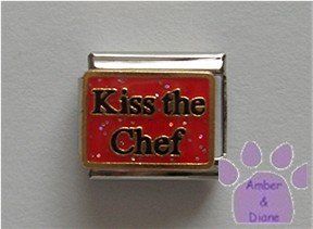 Kiss the Chef Italian Charm baby girl on red glitter