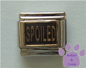 SPOILED Italian Charm - gold tone on black enamel