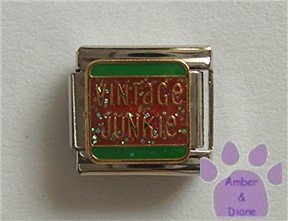 VINTAGE JUNKIE Italian Charm on brown glitter