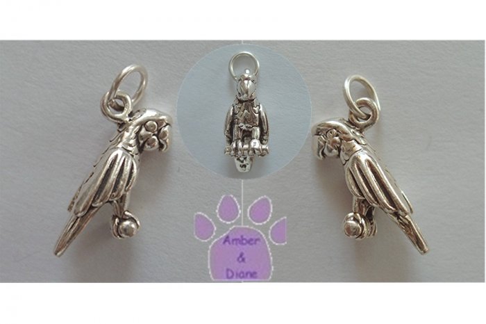 Amazon Parrot Sterling Silver Pendant Charm