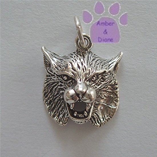 Bobcat or Wildcat Sterling Silver Pendant Charm