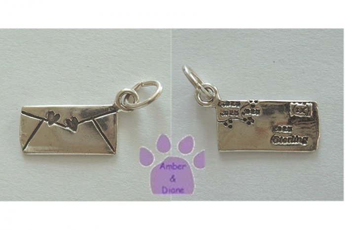 Love Letter Sterling Silver Pendant sealed with hearts charm
