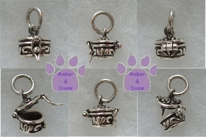 Prayer Box Sterling Silver Pendant Oval charm