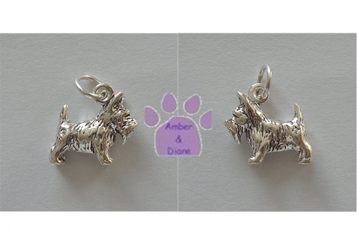 Scottish Terrier Sterling Silver Pendant - Scottie Dog charm