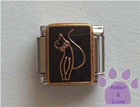Baby Phat Cat Italian Charm symbol on black