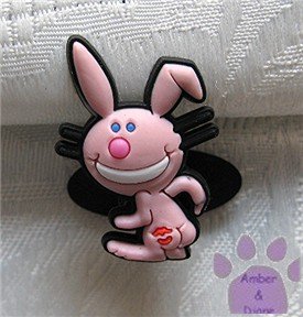 Happy Bunny Shoe Doodle Charm for Crocs - Kiss my ***