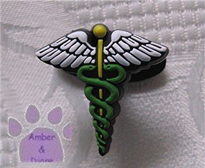 Medical Symbol Shoe Doodle Shoe Charm - Caduceus for Crocs