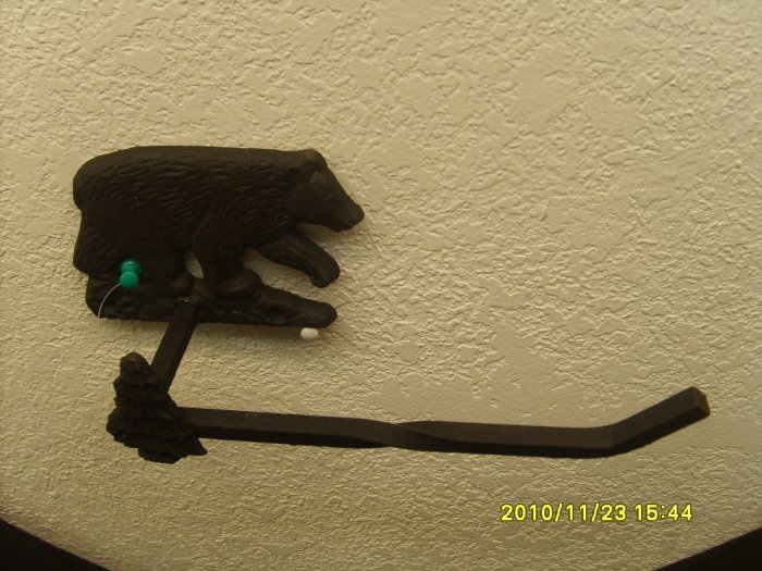 Iron Work Black Bear Toilet Tissue Holder