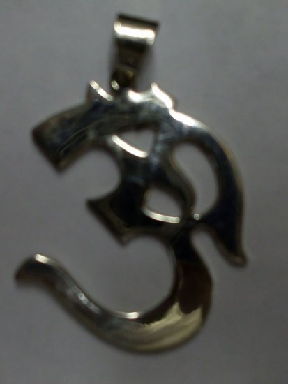 Sterling Silver Aum or Om Pendant with Bail .925
