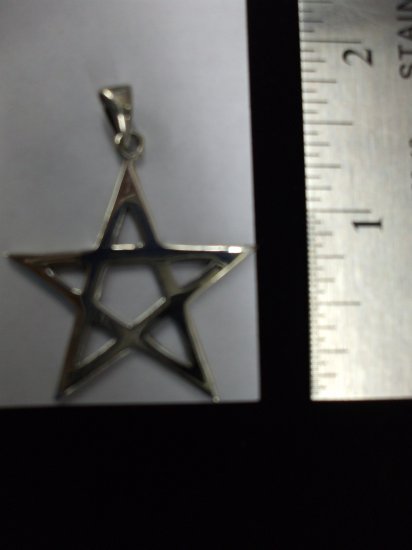 .925 Sterling Sliver Large Upright Pentacle/Pentagram