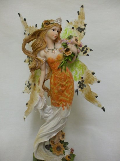 14" Butterfly Wing Fairy From The Fairy Hollow Collection: Orange
