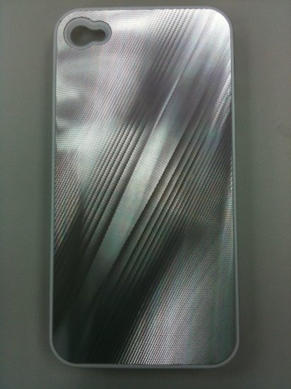 SILVER NEW SHINE HARD CASE COVER FOR IPHONE 4G