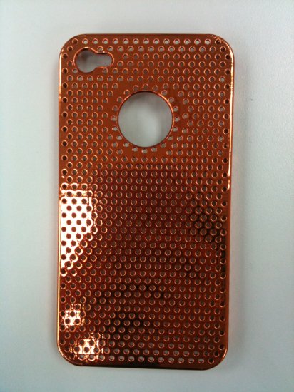ORANGE METALLIC CHROME HARD CASE FOR IPHONE 4G