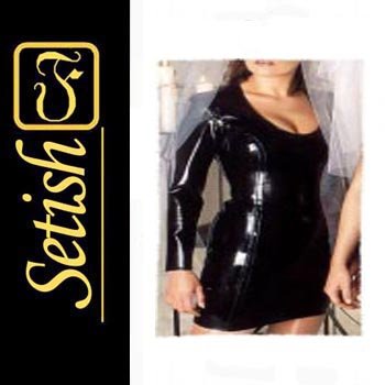 0.4 mm Black Latex catsuit Latex Rubber Dress #skn028
