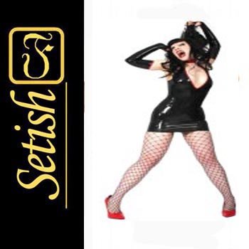 Black Sexy catsuit Latex Rubber Dress #skn041