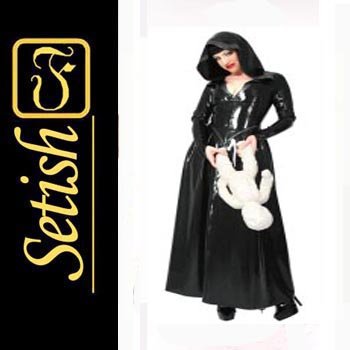 New Black Rubber Catsuit Sexy Latex Dress #skn055
