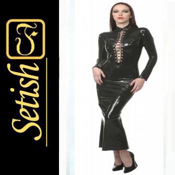 New Black Sexy Latex Dress ST014