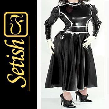 Black Rubber Skirt Sexy Latex Dress SYS021