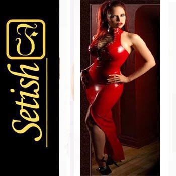 Red Sexy Skirt catsuit Latex dress #sys031