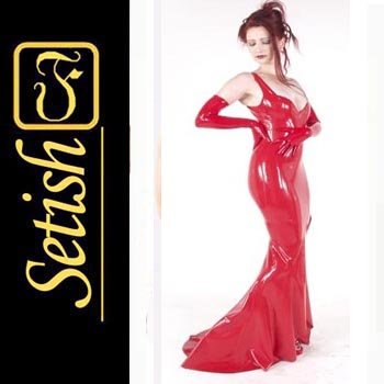 Red Sexy Skirt catsuit Latex dress #sys034