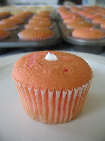 Strawberry Cupcakes with Custard Filling - 1 dozen