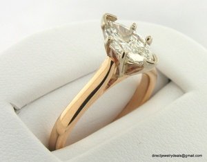 Genuine EGL Cert. .71 carat Diamond Ring 14K Gold H SI1
