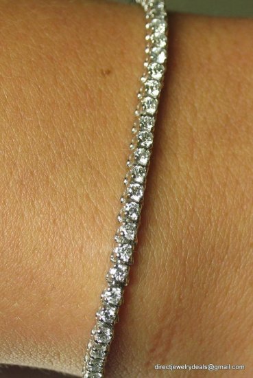 Genuine 1.5 ct DIAMOND Tennis Bracelet 14K White Gold