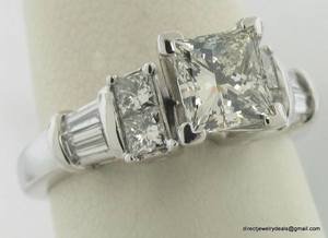 Genuine 1.50ct Princess Diamond Engagement Ring 18KWG