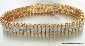 4 Carat Genuine DIAMOND Tennis Bracelet 14K Gold