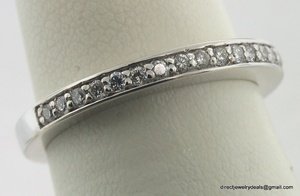 Genuine DIAMOND Wedding Band 14K White Gold H SI1