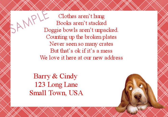 Just Moved Moving Announcements Personalized Cards Basset Hound