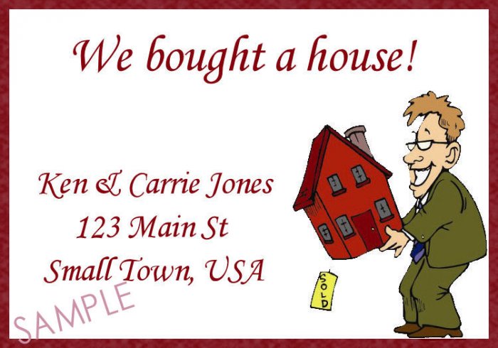 Just Moved Moving Announcements Personalized Cards Realtor Holding House