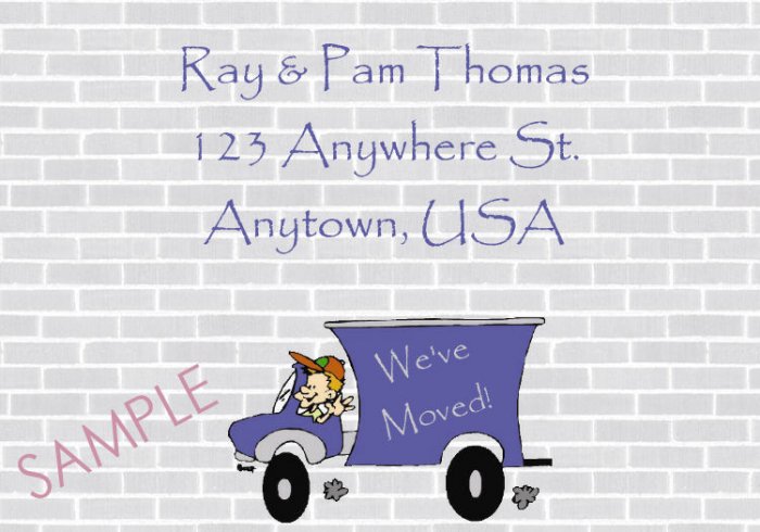 Just Moved Moving Announcements Personalized Cards Moving Truck