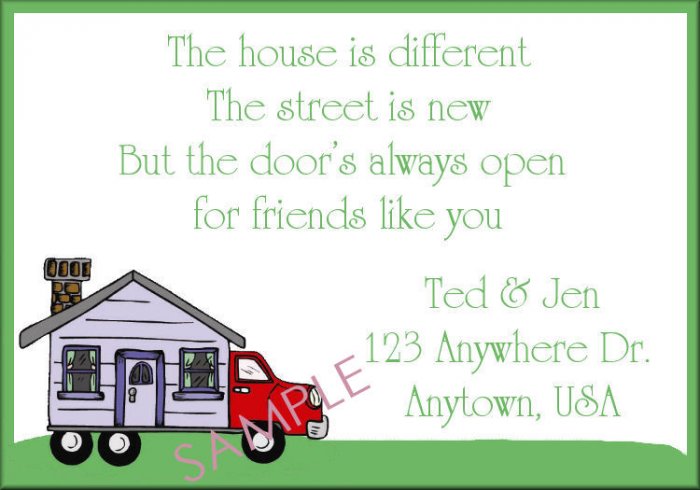 Just Moved Moving Announcements Personalized Cards Moving Truck With House