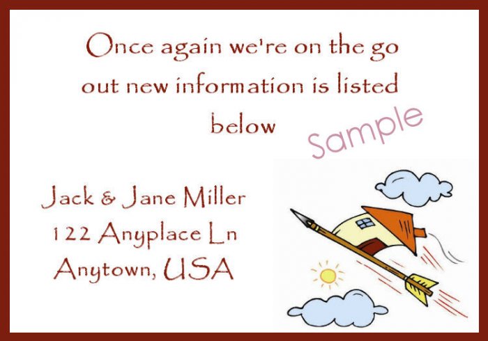 Just Moved Moving Announcements Personalized Cards House On Shooting Arrow