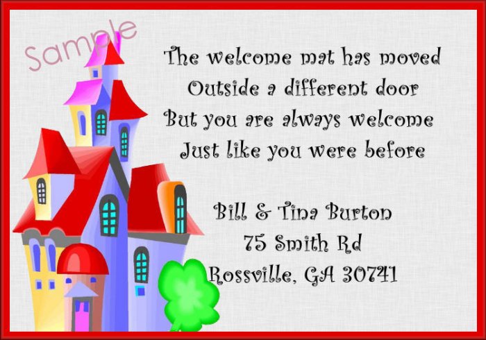 Just Moved Moving Announcement Personalized Cards Cute Colorful House